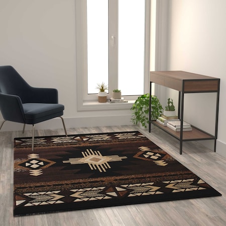 Flash Furniture 5' x 7' Chocolate Rustic Southwest Style Area Rug ACD-RG136-57-CO-GG
